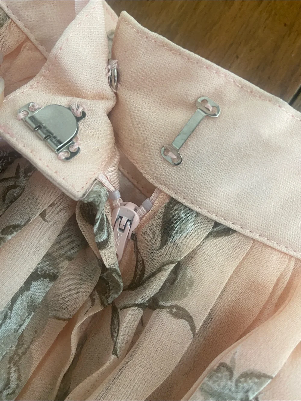 Vintage Silk Pleated Pink Floral Tiered Midi Skirt Romantic Fairycore XS